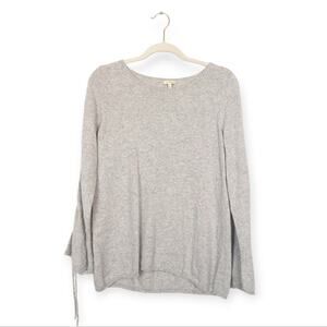 Project J Grey Tie Sleeve Crew Neck 100% Cashmere Sweater